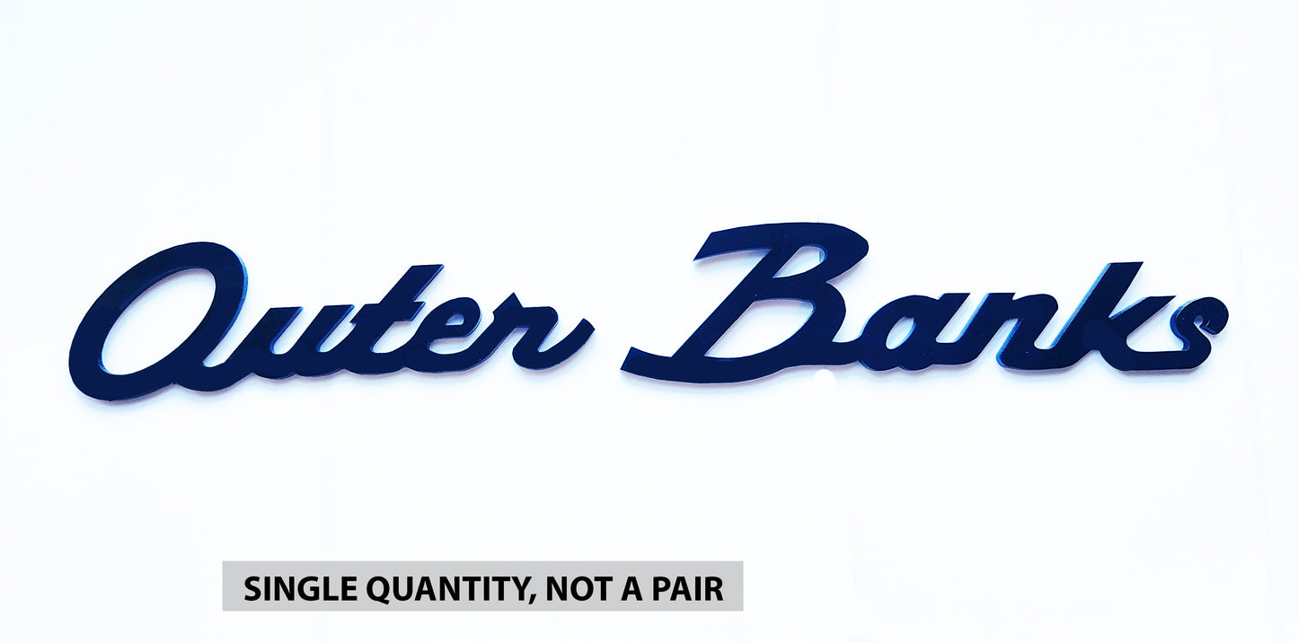 1x Classic Script Outer Banks Emblem Badge Logo for Ford Bronco / Sport SUV 4x4