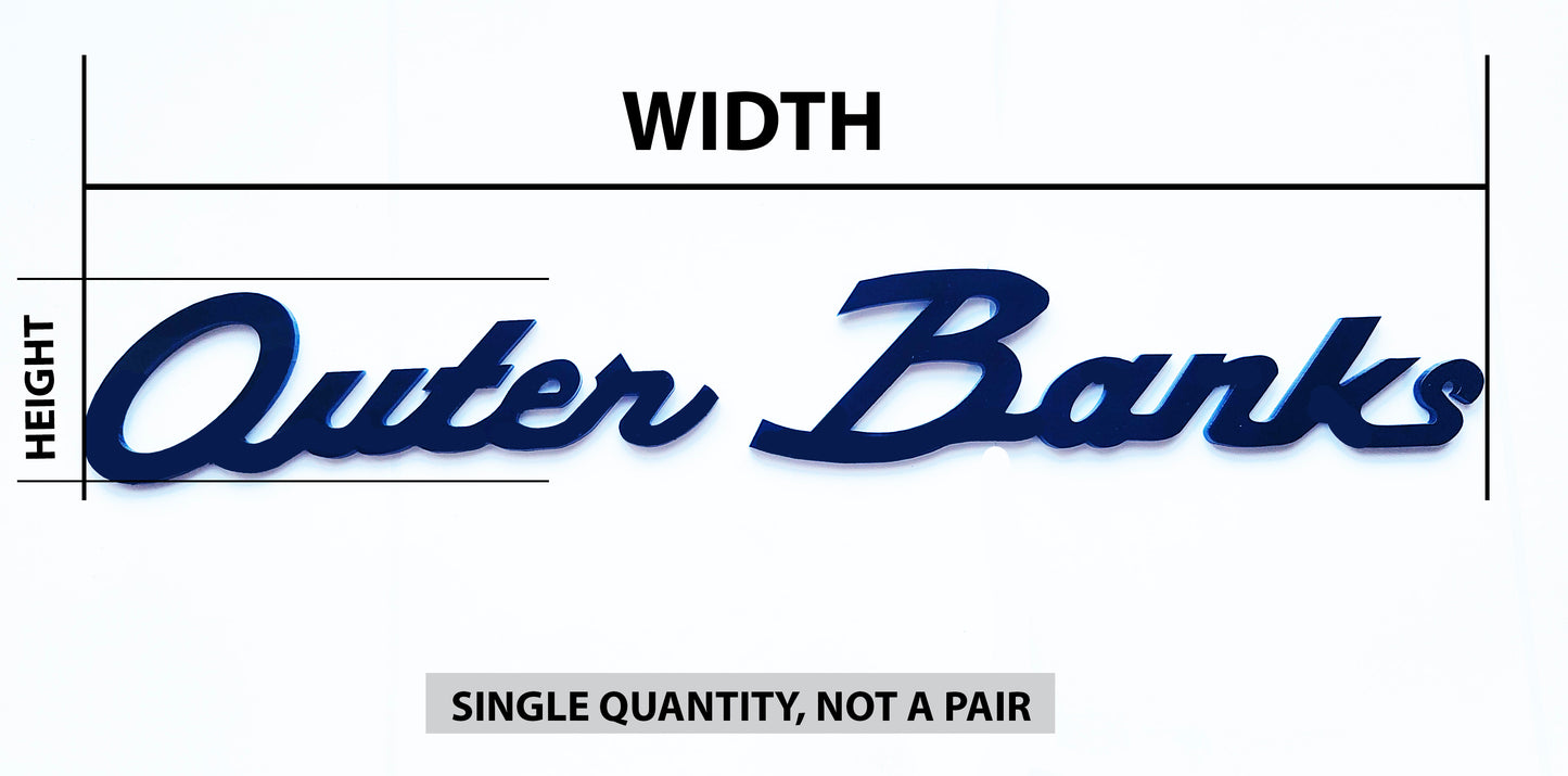 1x Classic Script Outer Banks Emblem Badge Logo for Ford Bronco / Sport SUV 4x4
