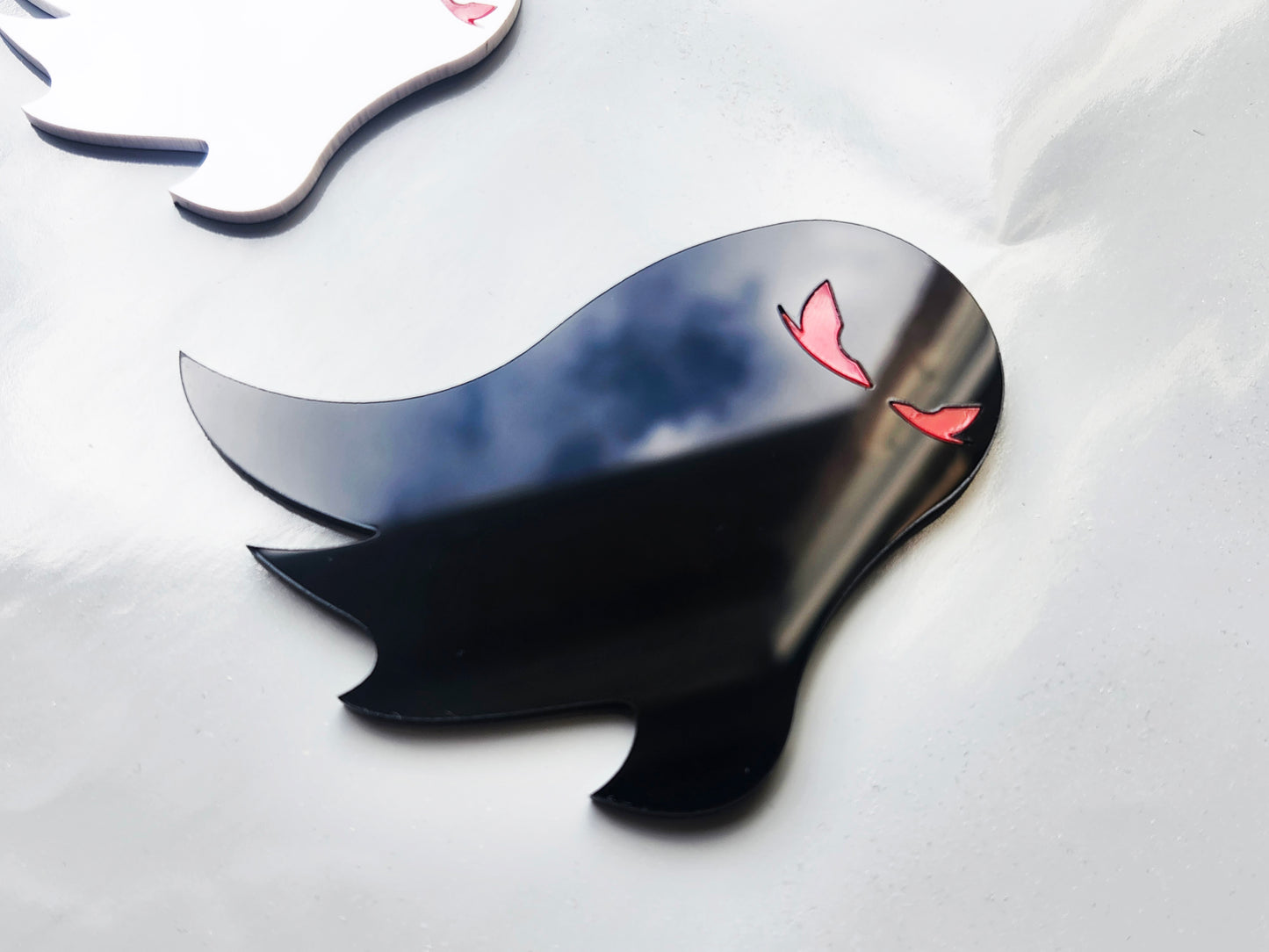 2x Ghost Demon Spooky Redeye Badge Logo Emblem for Car Auto Fender Trunk Hood