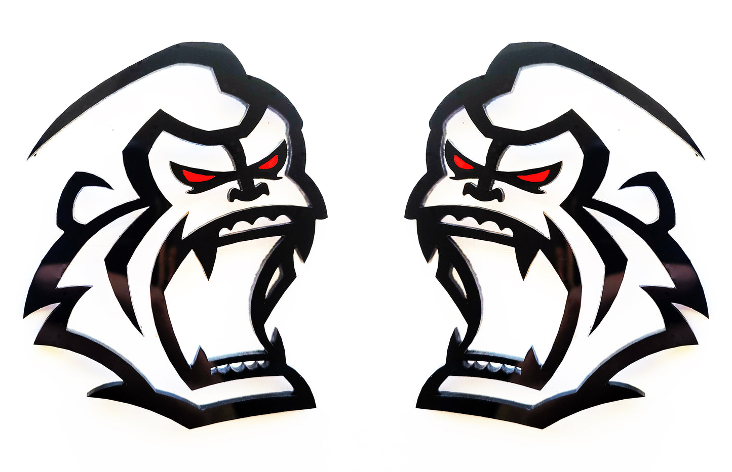 2x Gorilla Ape Redeye Monkey Fender Emblems Badges Logos for Auto Car Truck Pickup
