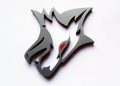 2x Hellfox Fox Redeye Badge Logo Emblem for Car Auto Fender Trunk Hood