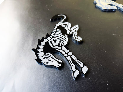 Fender Badge Emblem Logo Skeleton Horse for Ford Bronco Mustang Sport SUV Car Truck