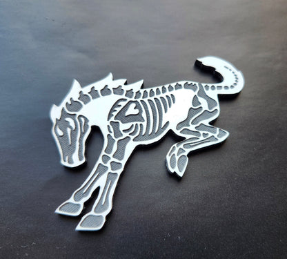 Fender Badge Emblem Logo Skeleton Horse for Ford Bronco Mustang Sport SUV Car Truck