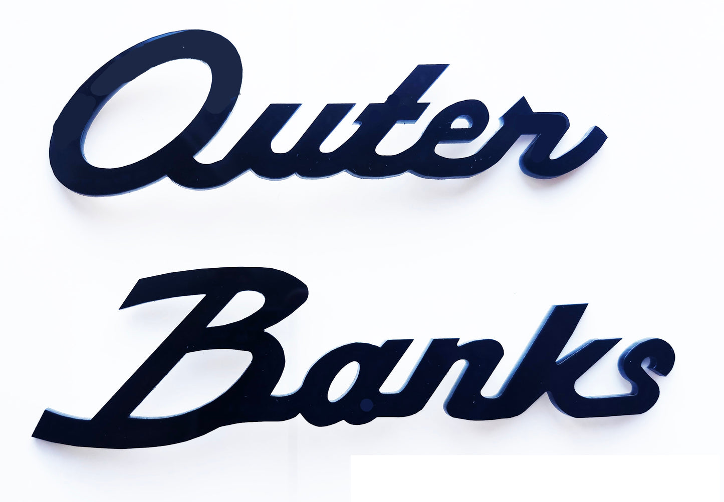 2x Classic Script Outer Banks Emblem Badge Logo for Ford Bronco / Sport SUV 4x4