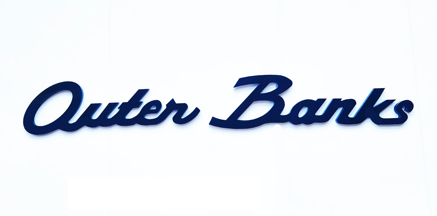 2x Classic Script Outer Banks Emblem Badge Logo for Ford Bronco / Sport SUV 4x4