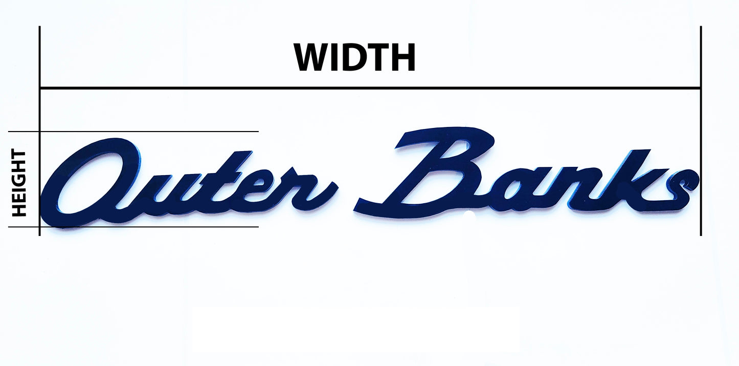 2x Classic Script Outer Banks Emblem Badge Logo for Ford Bronco / Sport SUV 4x4