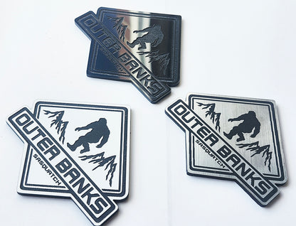 2x Custom Fender Outer Banks Sasquatch Emblem Badge Logo for Ford Bronco Truck Sport 4x4