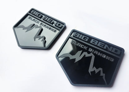2x Big Bend Black Diamond Emblem Badge Logo for Ford Bronco Offroad SUV 4x4 Sport
