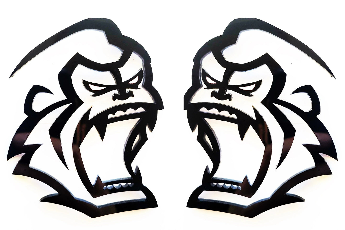 2x Gorilla Ape Monkey Fender Emblems Badges Logos for Auto Car Truck Pickup