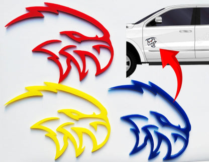 2x Hawk Bird Hellhawk Emblem Logo for Jeep Grand Cherokee Trackhawk SRT