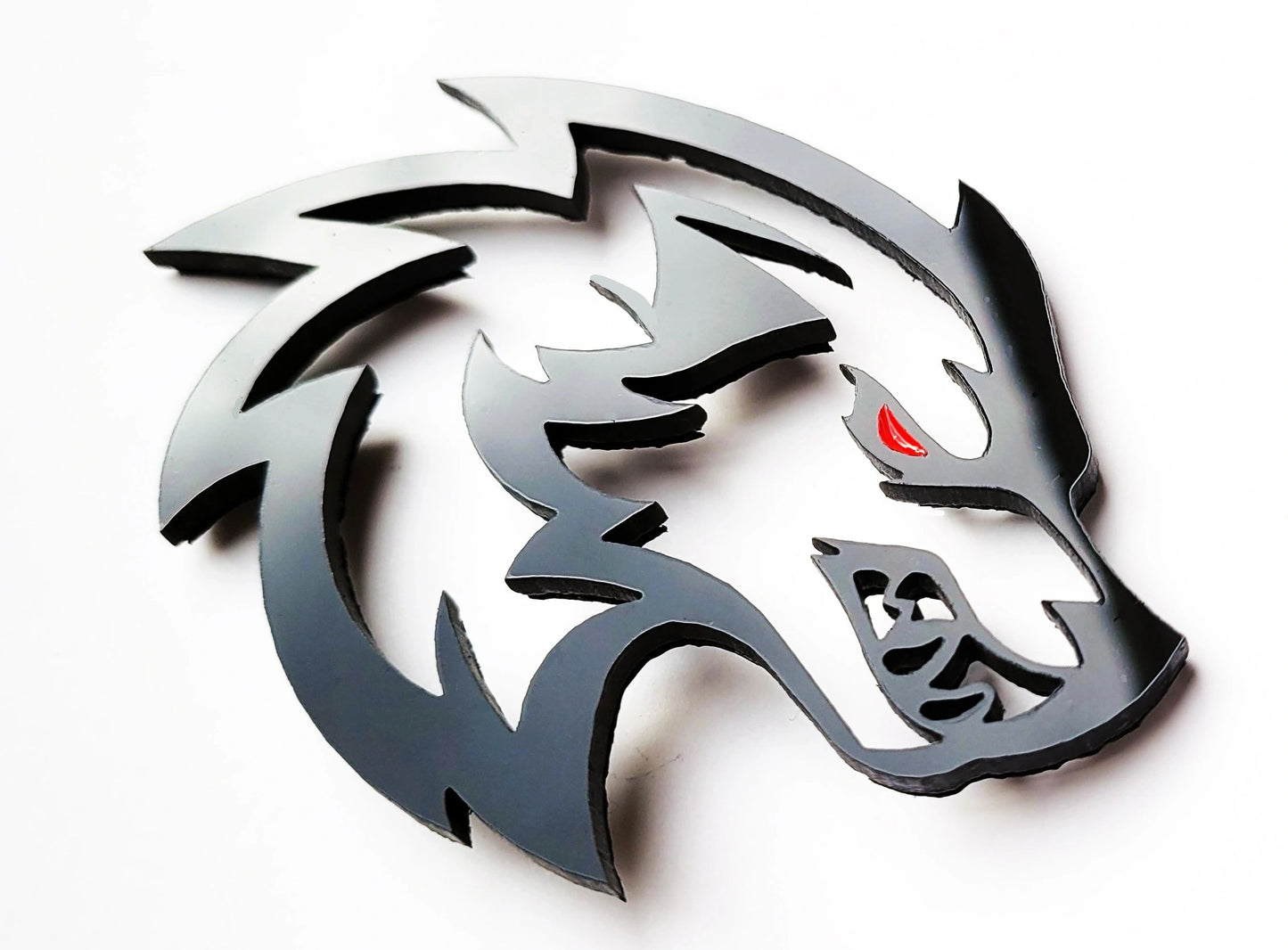 2x Hellwolf Wolf Redeye Badge Logo Emblem for Car Auto Fender Trunk Hood