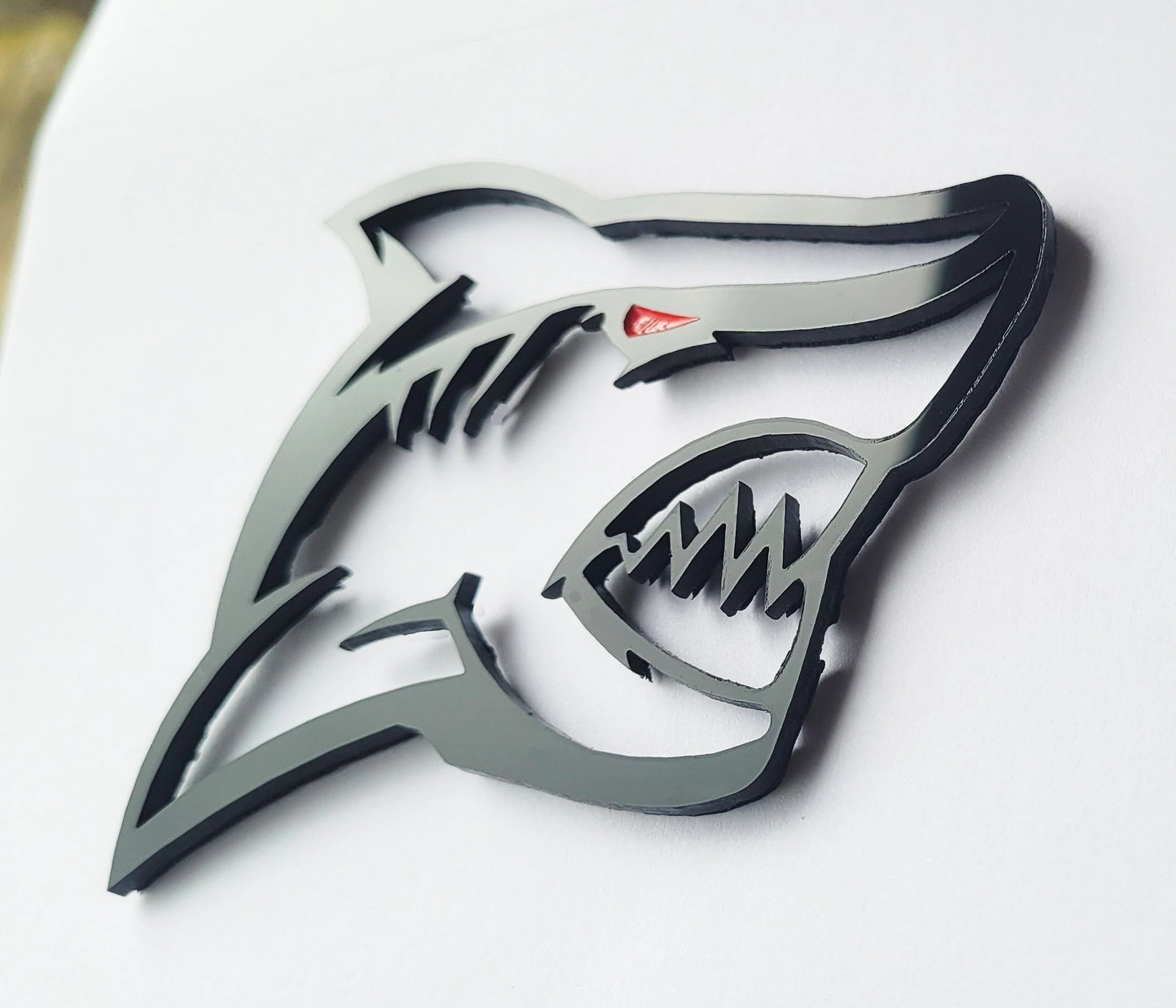 2x Shark Hellshark Redeye Badge Logo Emblem for Custom Car Truck Fender Trunk