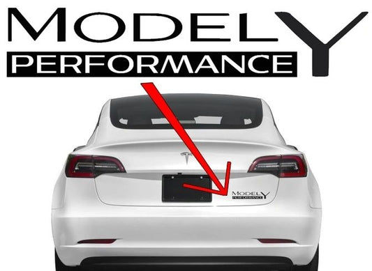 Trunk Door Fender Vinyl Decal / Sticker for Tesla Model 3 S Y X Performance Dual Motor