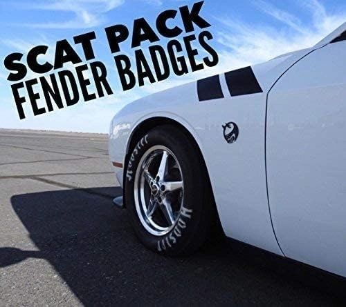 2x Custom Fender Emblem Badges for Scat Pack for Dodge Challenger Charger SRT