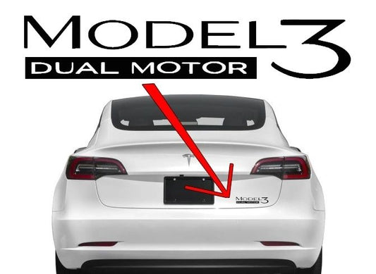 Trunk Door Fender Vinyl Decal / Sticker for Tesla Model 3 S Y X Performance Dual Motor