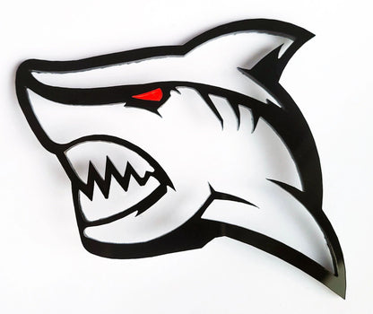 2x Shark Hellshark Redeye Badge Logo Emblem for Custom Car Truck Fender Trunk