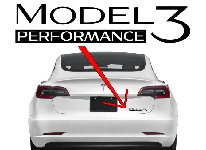 Trunk Door Fender Vinyl Decal / Sticker for Tesla Model 3 S Y X Performance Dual Motor