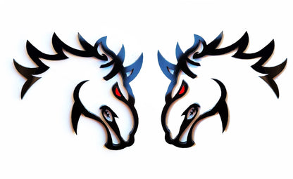 2x Fender Emblem Badges Redeye Horse Bronco Mustang Hellhorse Pony for Car Truck Pickup