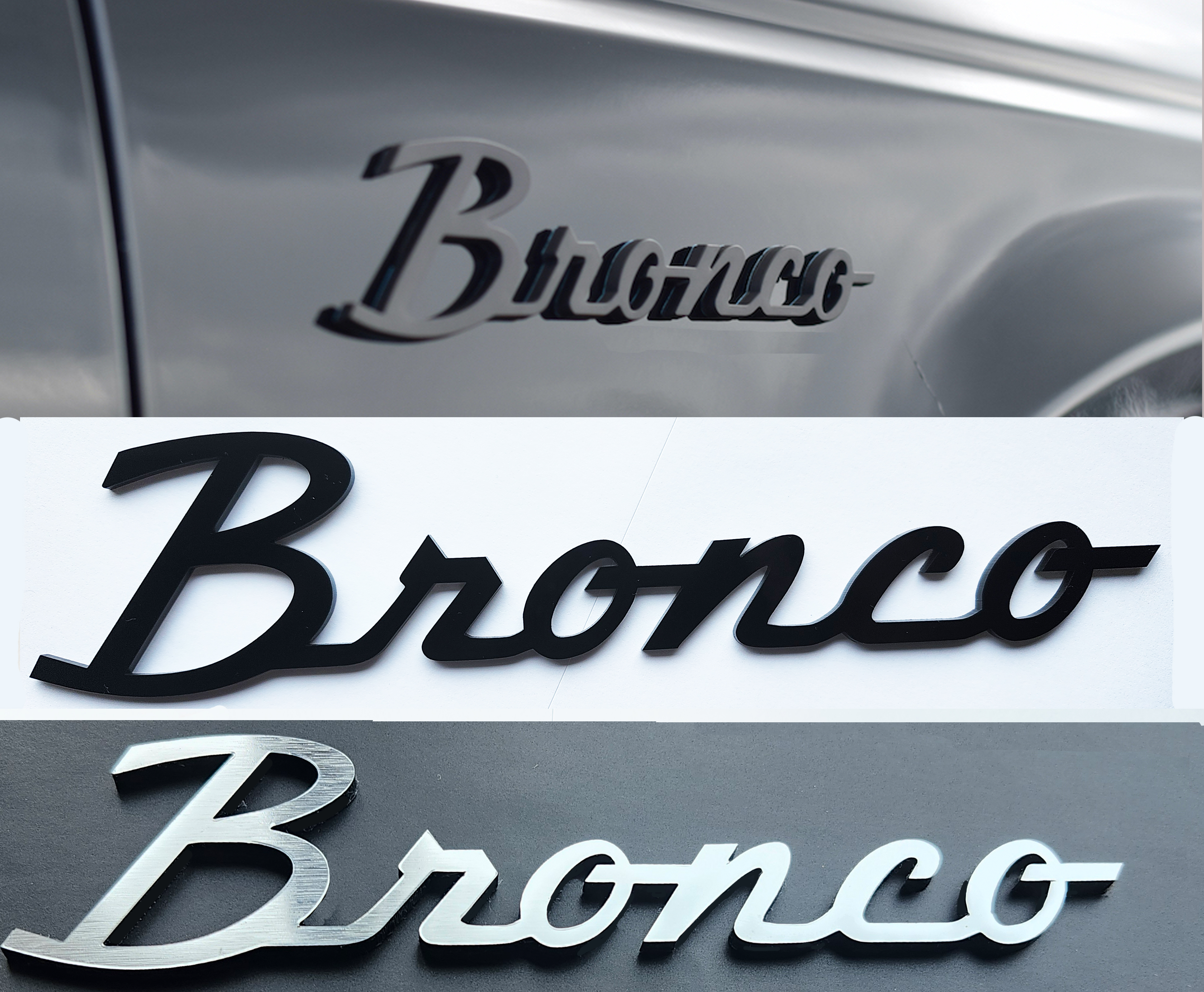 4x4 Script Classic Script Emblem Badge Logo for Ford Bronco / Sport SUV 4x4 – Garp3D