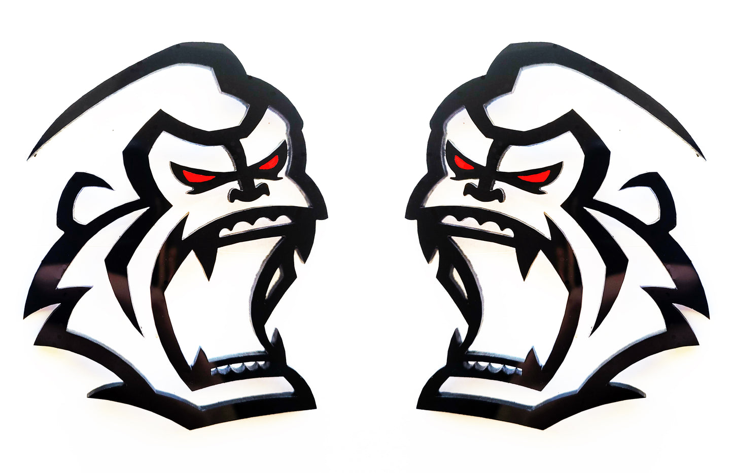 2x Gorilla Ape Redeye Monkey Fender Emblems Badges Logos for Auto Car Truck Pickup