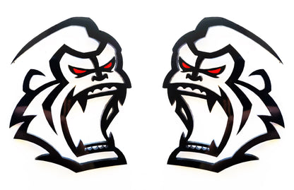 2x Gorilla Ape Redeye Monkey Fender Emblems Badges Logos for Auto Car Truck Pickup