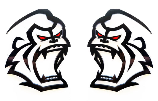 2x Gorilla Ape Redeye Monkey Fender Emblems Badges Logos for Auto Car Truck Pickup