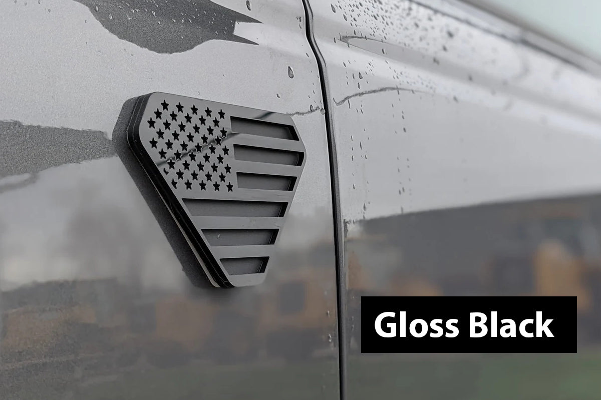 2X Badlands USA Stars Stripes Emblem Badge Logo Compatible with Ford Bronco Truck Sport Offroad 4x4