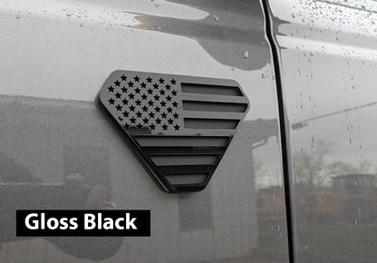 2X Badlands USA Stars Stripes Emblem Badge Logo Compatible with Ford Bronco Truck Sport Offroad 4x4